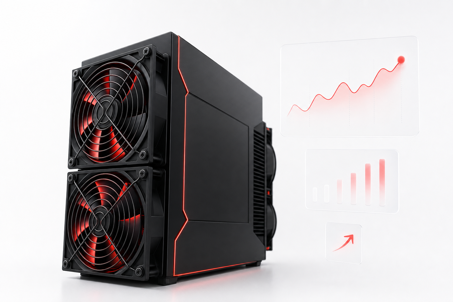 Bull Miners ASIC miner with a live hosting dashboard